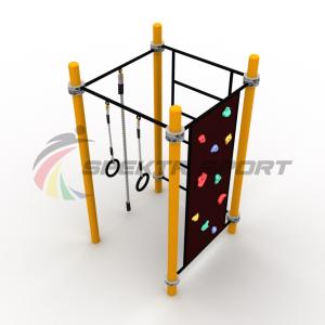 Купить Детский воркаут комплекс с канатом, кольцами, скалодромом и шведской стенкой в Пестове 