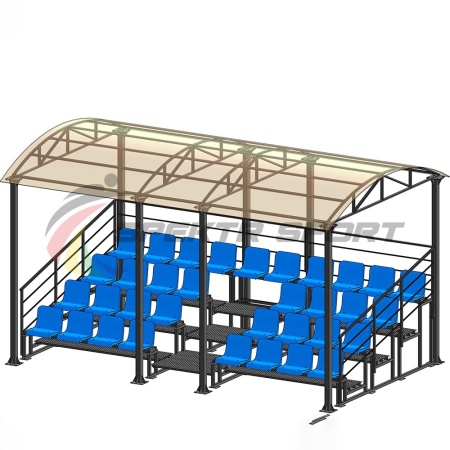 Купить Трибуна для зрителей 4 ряда на 34 места с навесом и перилами в Пестове 